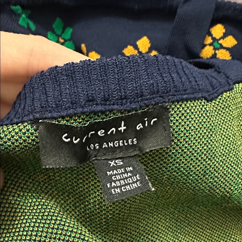 Current Air Blue and Green Knit Top